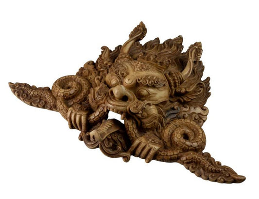 Masque Cheppu en Résine Beige 25,5 cm – Décoration Murale Népal