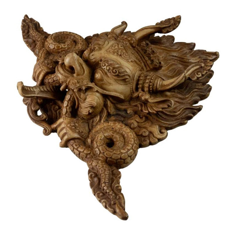 Masque Cheppu en Résine Beige 25,5 cm – Décoration Murale Népal