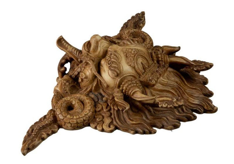 Masque Cheppu en Résine Beige 25,5 cm – Décoration Murale Népal