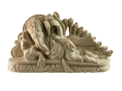 Statue Ganesh Allongé En Pierre Reconstituée – Artisanat Népalais