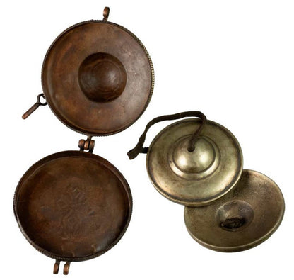 Tingsha Tibétaines Bouddhistes – Cymbales avec Étui Traditionnel Ø 7,5 cm