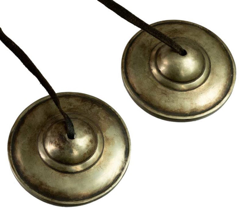 Tingsha Tibétaines Bouddhistes – Cymbales avec Étui Traditionnel Ø 7,5 cm