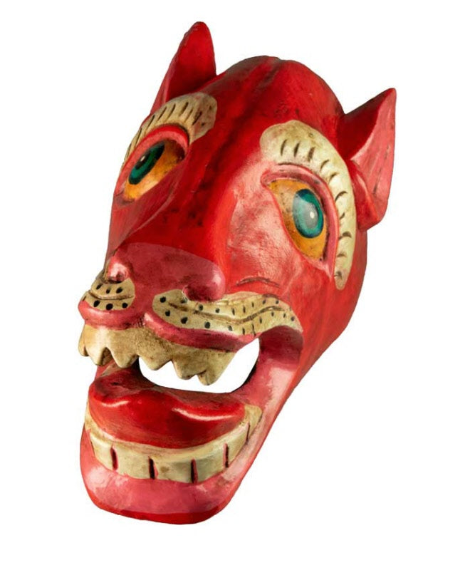 Masque Zoomorphe Chien Népalais – Bois – Décoration Murale
