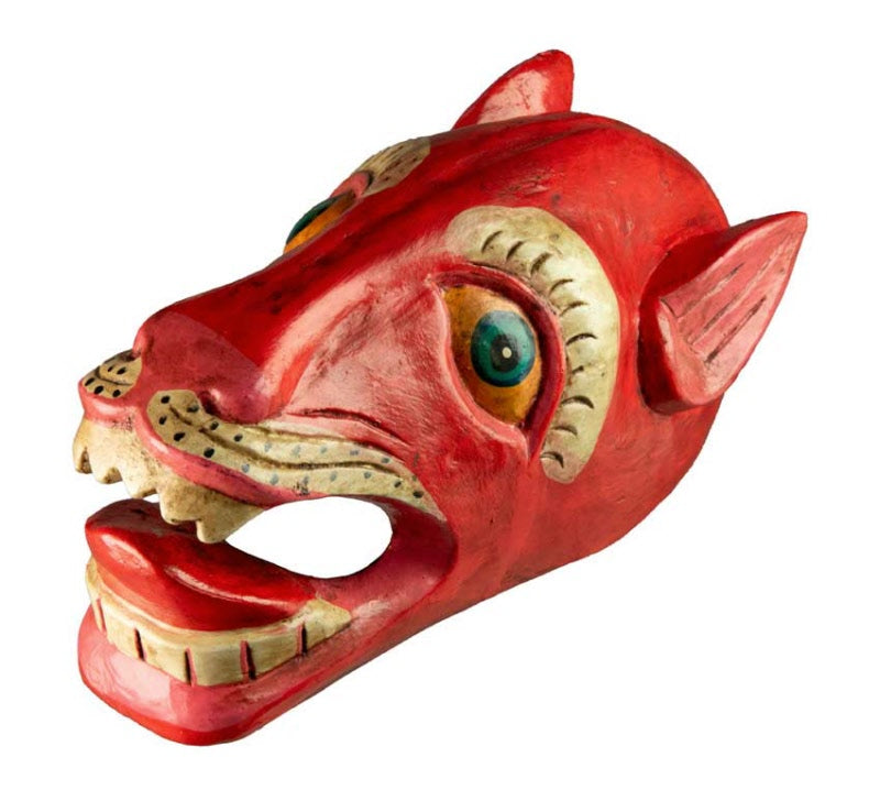 Masque Zoomorphe Chien Népalais – Bois – Décoration Murale