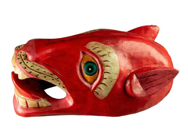 Masque Zoomorphe Chien Népalais – Bois – Décoration Murale