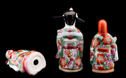 Trois Sages Dieux Chinois Fuk Luk Sau – Statuettes en Céramique