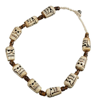 Collier Chamanique Tibétain Tête De Mort – Bijou Spirituel En Os Recyclé