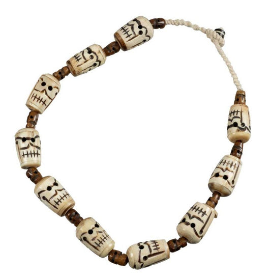 Collier Chamanique Tibétain Tête De Mort – Bijou Spirituel En Os Recyclé