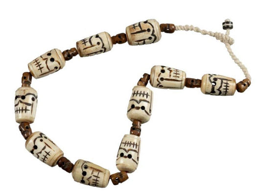 Collier Chamanique Tibétain Tête De Mort – Bijou Spirituel En Os Recyclé