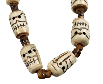 Collier Chamanique Tibétain Tête De Mort – Bijou Spirituel En Os Recyclé
