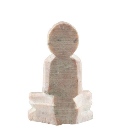 Statuette Bouddha Sakyamuni en pierre sculptée – Miniature spirituelle artisanale d’Inde