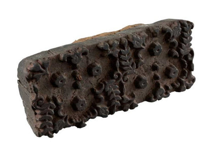 Tampon Batik Indien En Bois Ancien Motif Floral