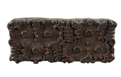 Tampon Batik Indien En Bois Ancien Motif Floral