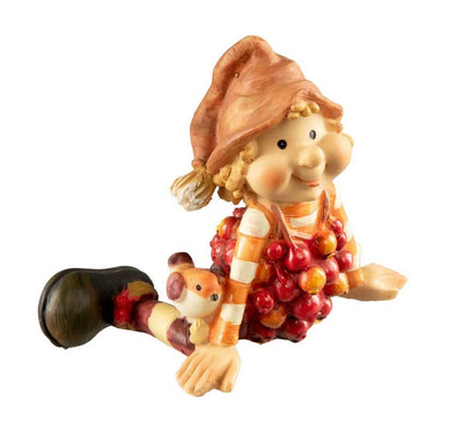 Figurine Lutin d'Automne – Elfe Esprit de la Nature en Résine