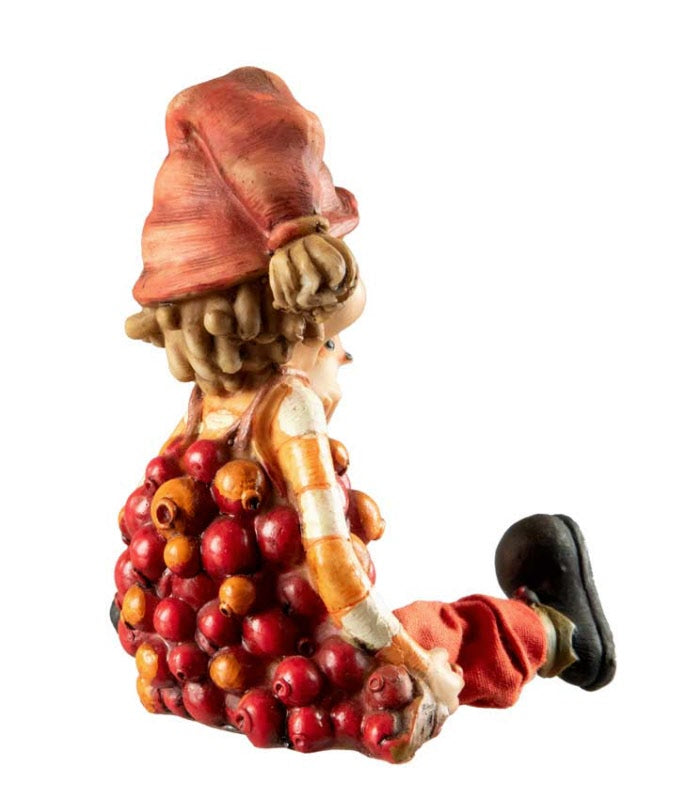 Figurine Lutin d'Automne – Elfe Féerique avec Oiseau en Résine