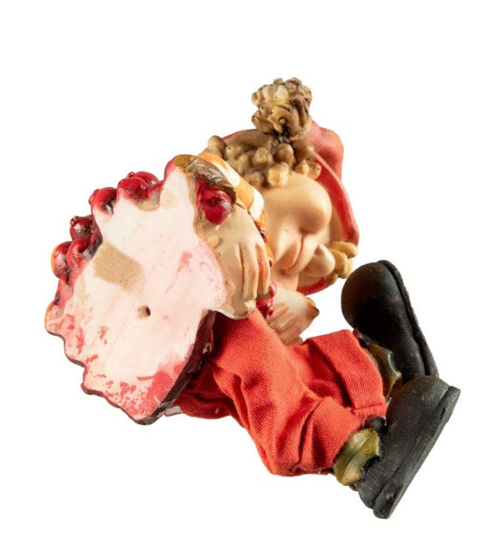 Figurine Lutin d'Automne – Elfe Féerique avec Oiseau en Résine