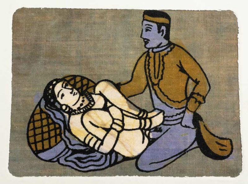 Tenture Kamasutra Batik – Carte Postale Érotique d’Inde