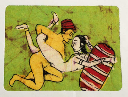 Tenture Kamasutra Batik – Carte Postale Érotique d’Inde