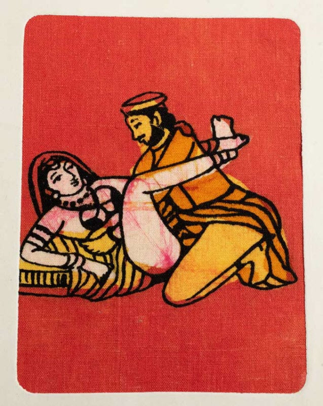 Tenture Kamasutra Batik – Carte Postale Érotique d’Inde