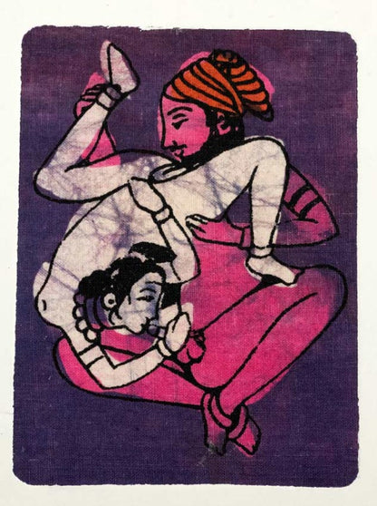 Tenture Kamasutra Batik – Carte Postale Érotique d’Inde