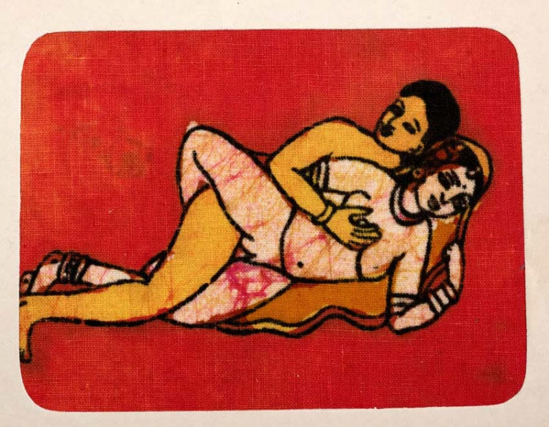 Tenture Kamasutra Batik – Carte Postale Érotique d’Inde