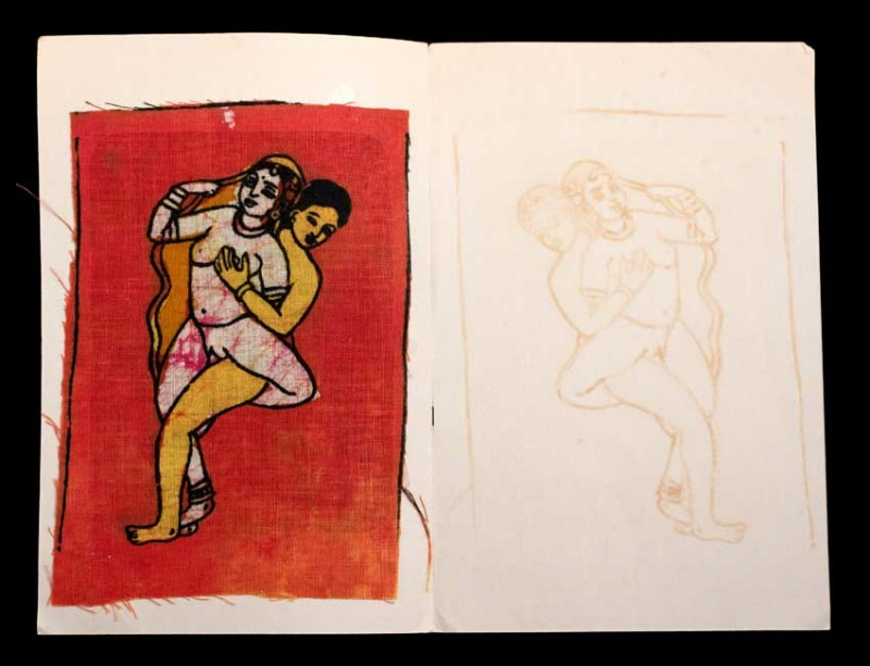 Tenture Kamasutra Batik – Carte Postale Érotique d’Inde