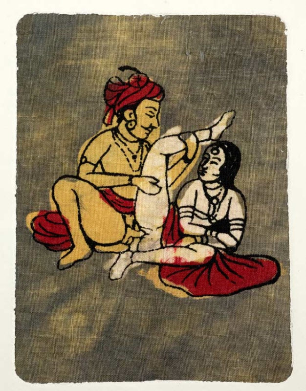 Tenture Kamasutra Batik – Carte Postale Érotique d’Inde