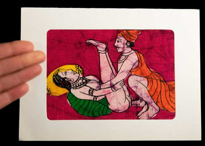 Tenture Kamasutra Batik – Miniature Érotique Indienne