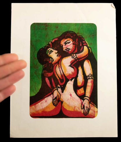 Tenture Kamasutra Batik – Miniature Érotique Indienne