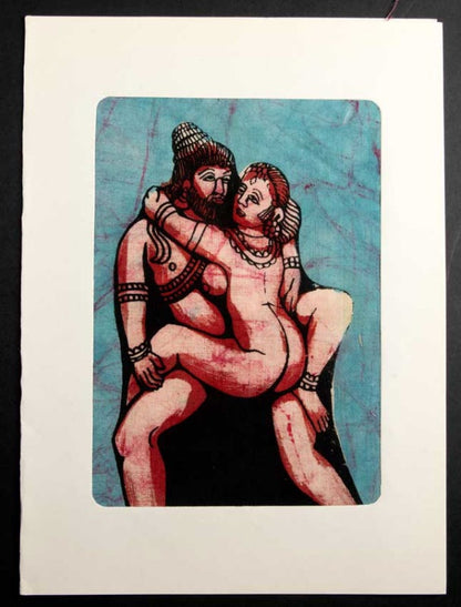 Carte Artisanale Tenture Kamasutra Batik – Erotic Art Indien