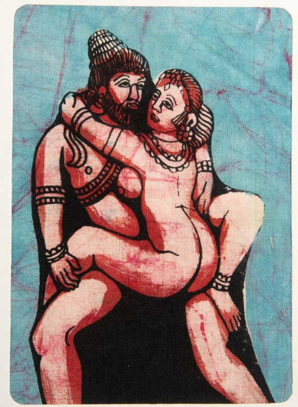 Carte Artisanale Tenture Kamasutra Batik – Erotic Art Indien