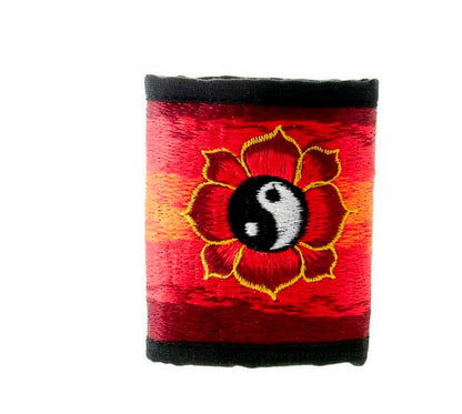 Portefeuille Yin-Yang Rouge – Artisanat Népalais