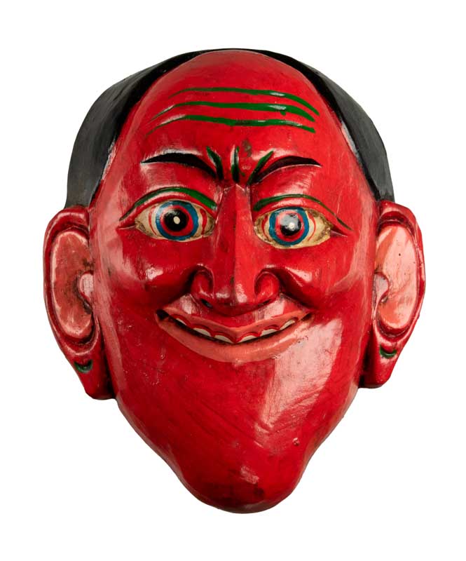 Masque Joker Rouge Danse Cham Bouddhiste – Bois Du Népal
