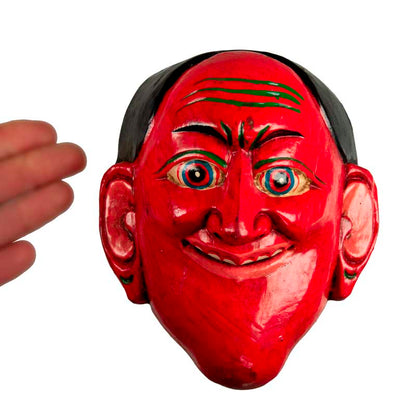Masque Joker Rouge Danse Cham Bouddhiste – Bois Du Népal
