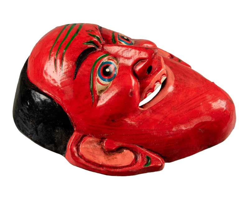 Masque Joker Rouge Danse Cham Bouddhiste – Bois Du Népal