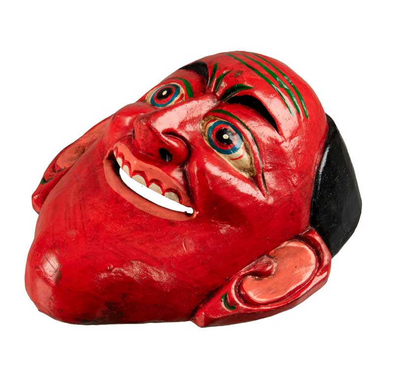 Masque Joker Rouge Danse Cham Bouddhiste – Bois Du Népal