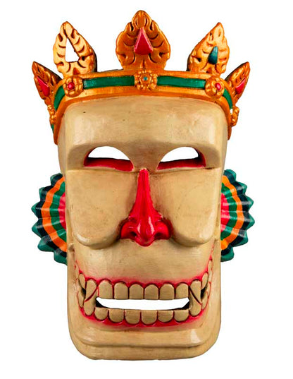 Masque Crâne Citipati – Masque Tibétain de Danse Cham en Bois