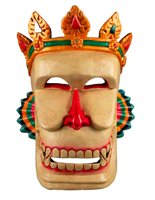 Masque Crâne Citipati – Masque Tibétain de Danse Cham en Bois