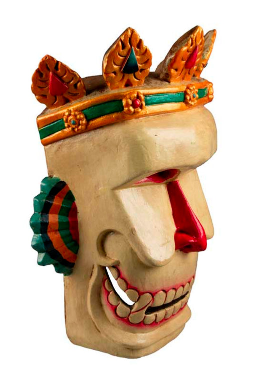 Masque Crâne Citipati – Masque Tibétain de Danse Cham en Bois
