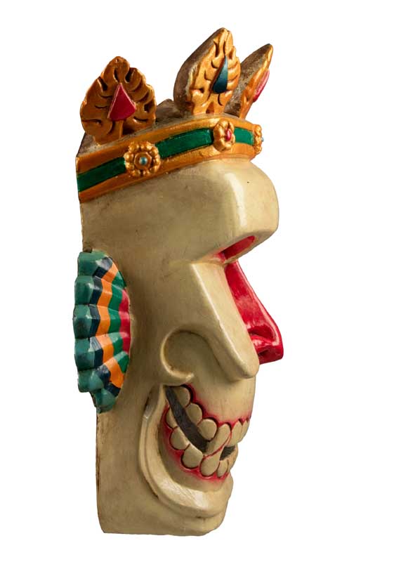 Masque Crâne Citipati – Masque Tibétain de Danse Cham en Bois