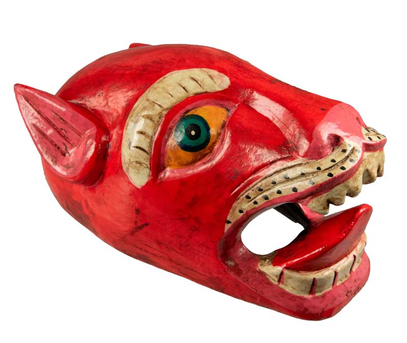 Masque Chien Rouge Danse Rituelle Bouddhiste – Népal