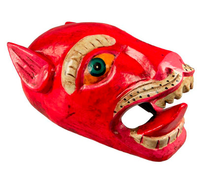 Masque Chien Rouge Danse Rituelle Bouddhiste – Népal