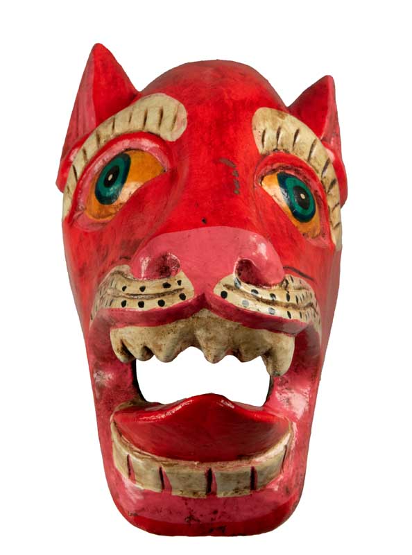 Masque Chien Rouge Danse Rituelle Bouddhiste – Népal