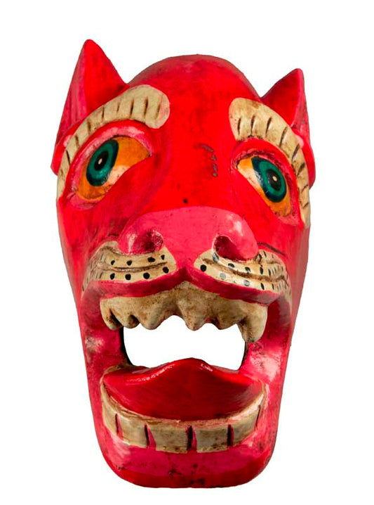Masque Chien Rouge Danse Rituelle Bouddhiste – Népal