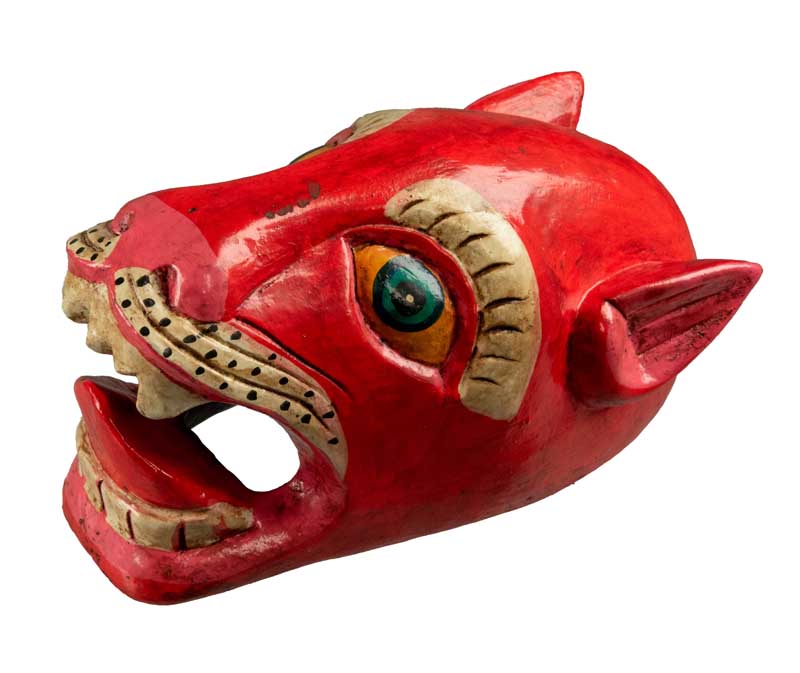 Masque Chien Rouge Danse Rituelle Bouddhiste – Népal