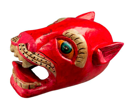 Masque Chien Rouge Danse Rituelle Bouddhiste – Népal