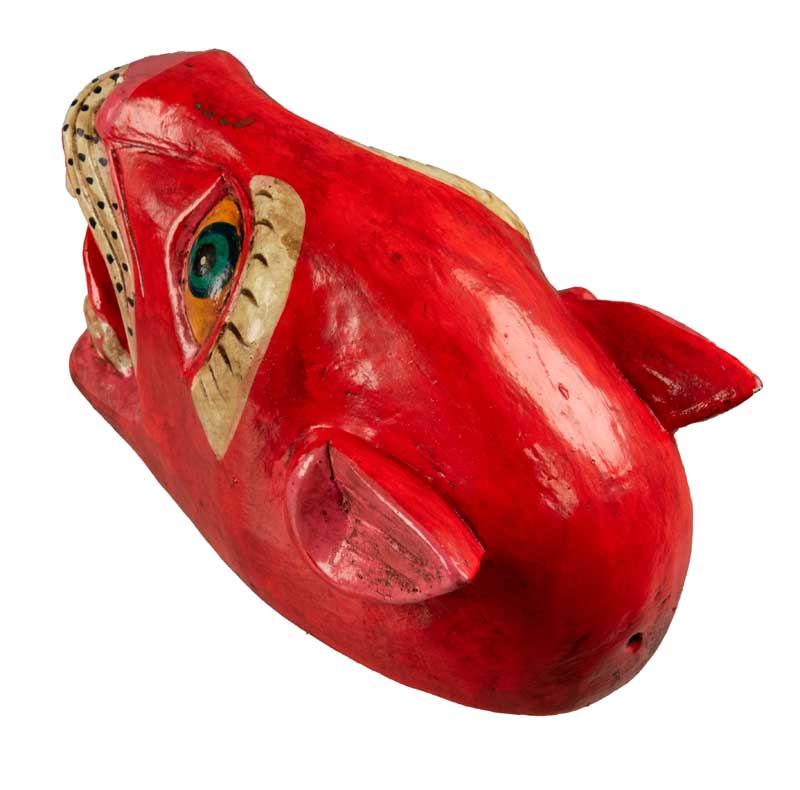 Masque Chien Rouge Danse Rituelle Bouddhiste – Népal
