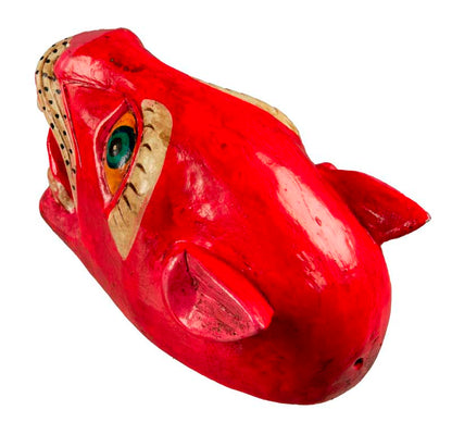 Masque Chien Rouge Danse Rituelle Bouddhiste – Népal