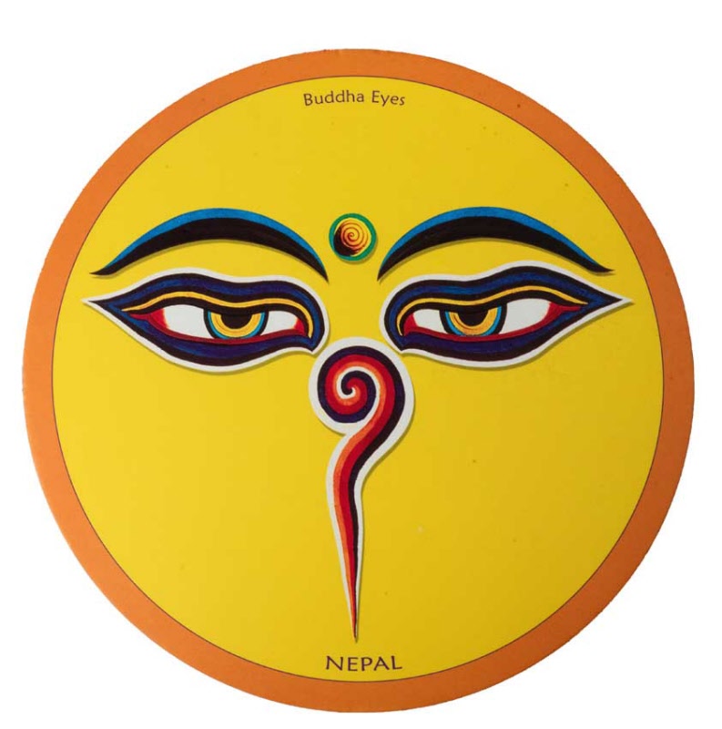 Coussin pour Bol Tibétain Yeux de Bouddha – Support Antidérapant du Népal