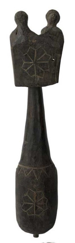 Dhodro Banam Santhal – Vièle Anthropomorphe Sarangi Ancienne 59 cm